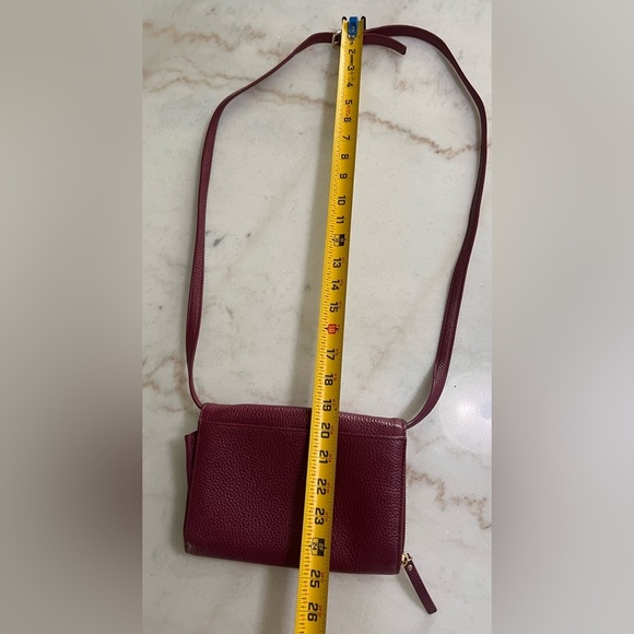 Kate Spade Chester Street Avie Burgundy Leather Crossbody Bag with Tassel Pebble - Picture 9 of 11